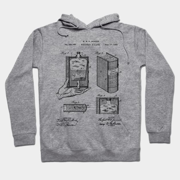 Patent Art - Whiskey Flask From 1885 Hoodie by MadebyDesign